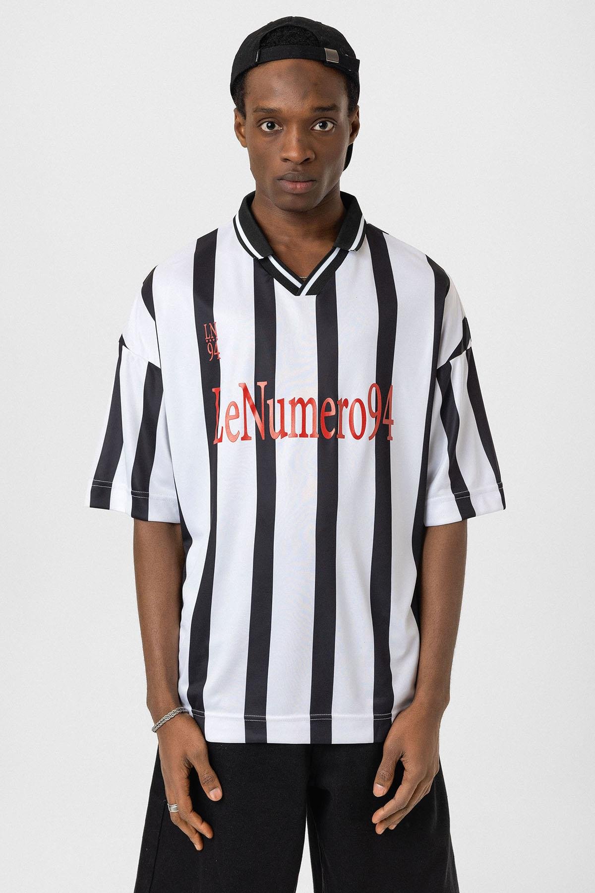 Oversize Baskılı Forma Tişört Beyaz