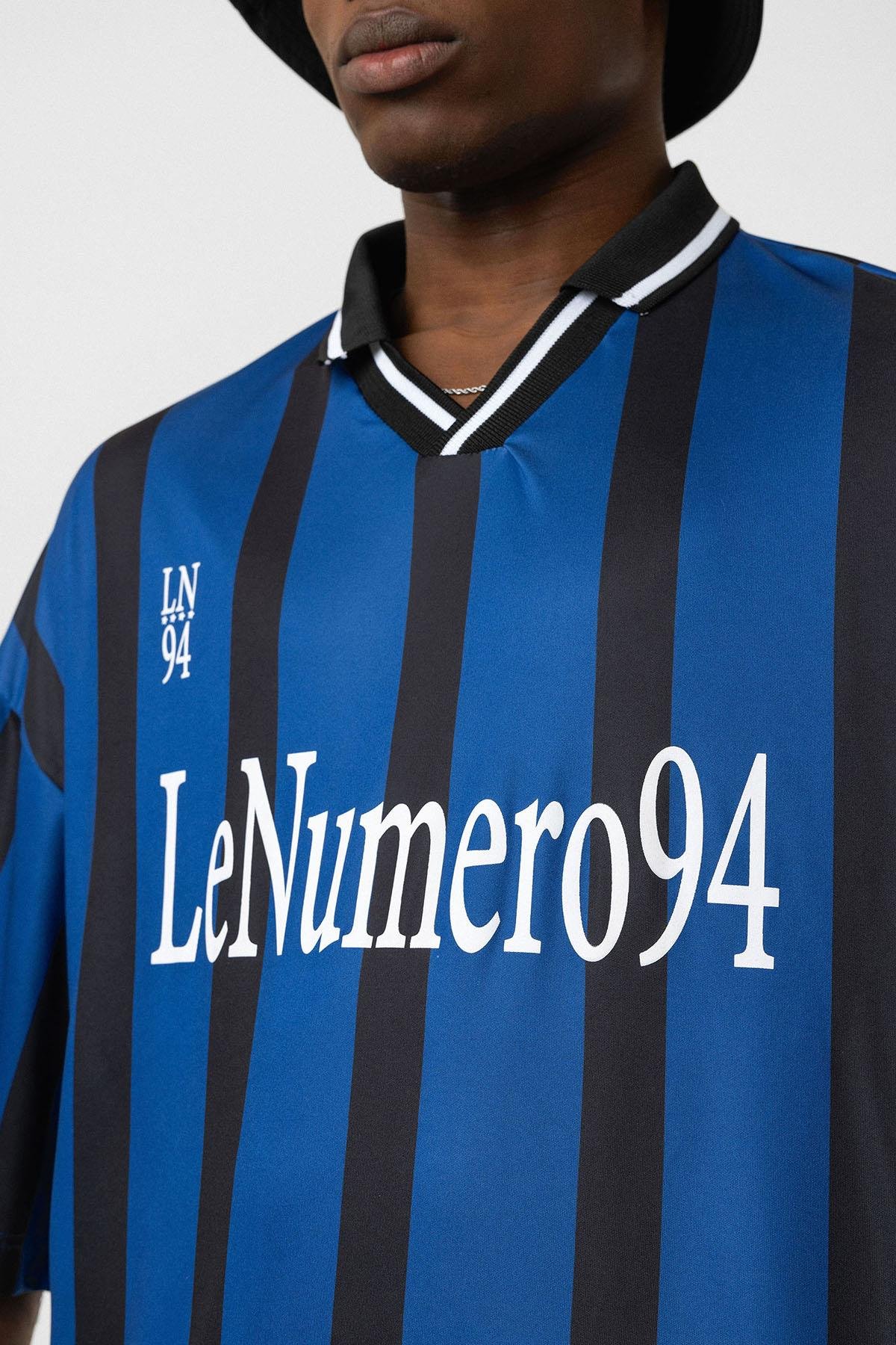 Oversize Baskılı Forma Tişört İndigo