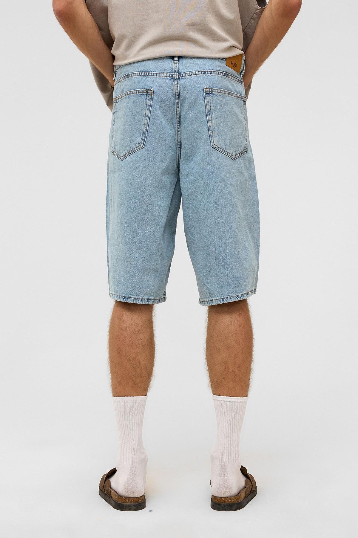 Oversize Bermuda Denim Şort Mavı Renk-1