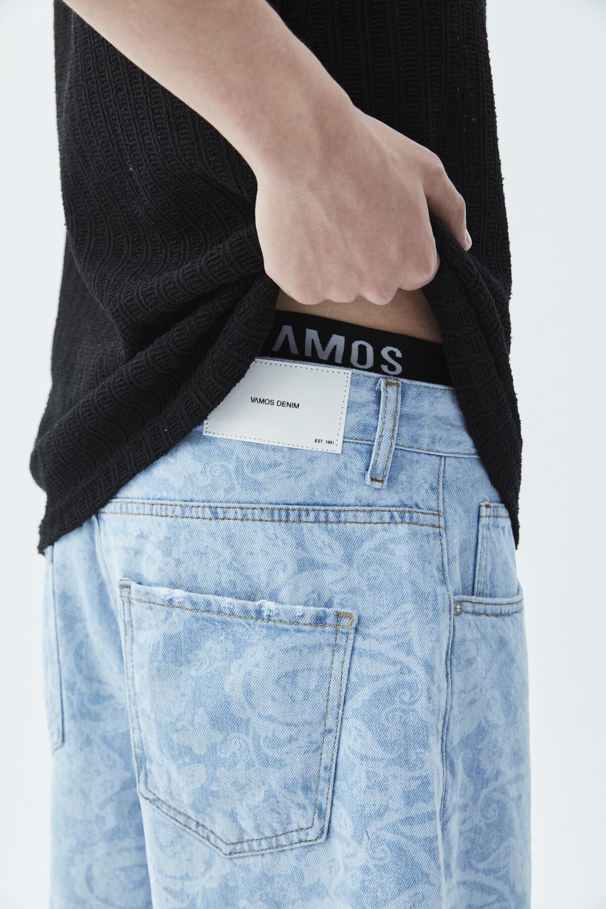 Oversize Bermuda Denim Şort Mavı Renk-1