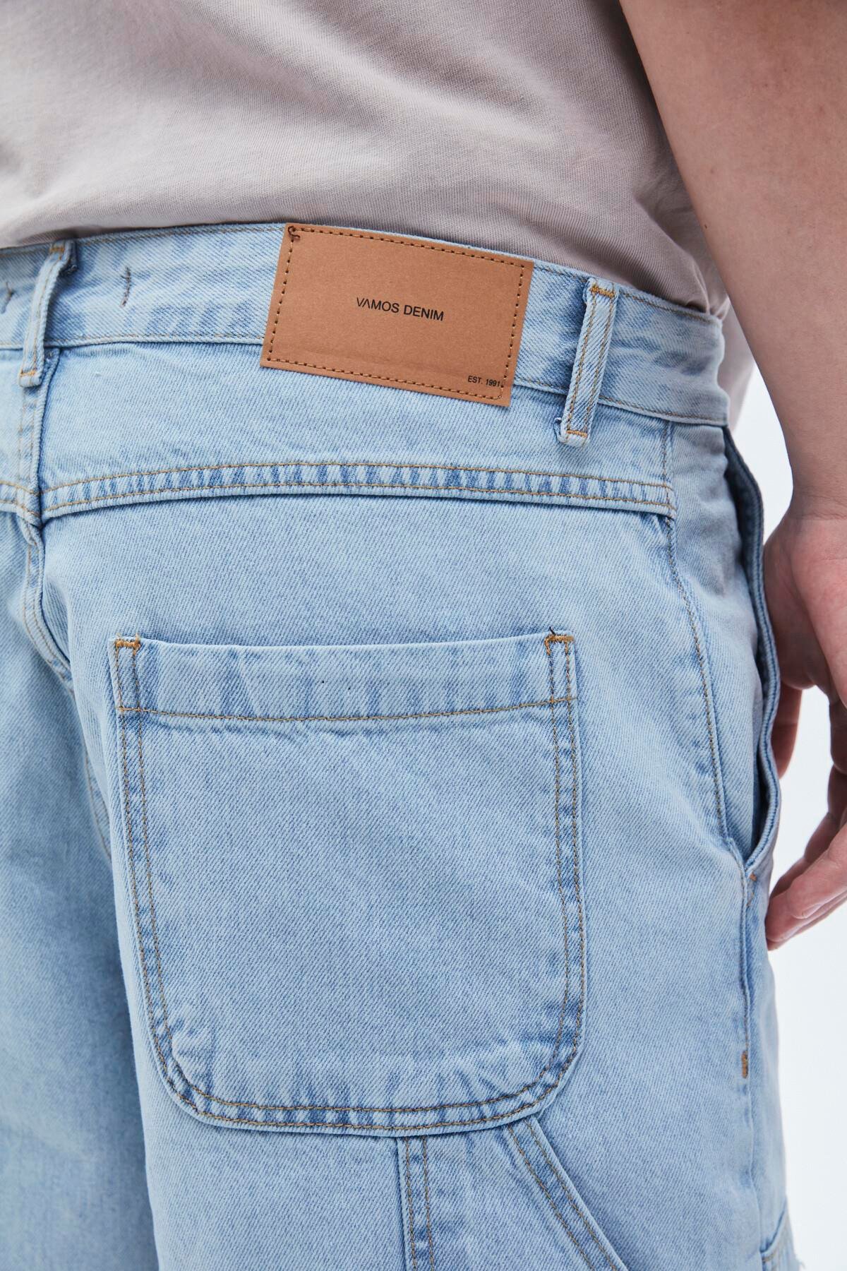 Oversize Bermuda Denim Şort Mavı Renk-2