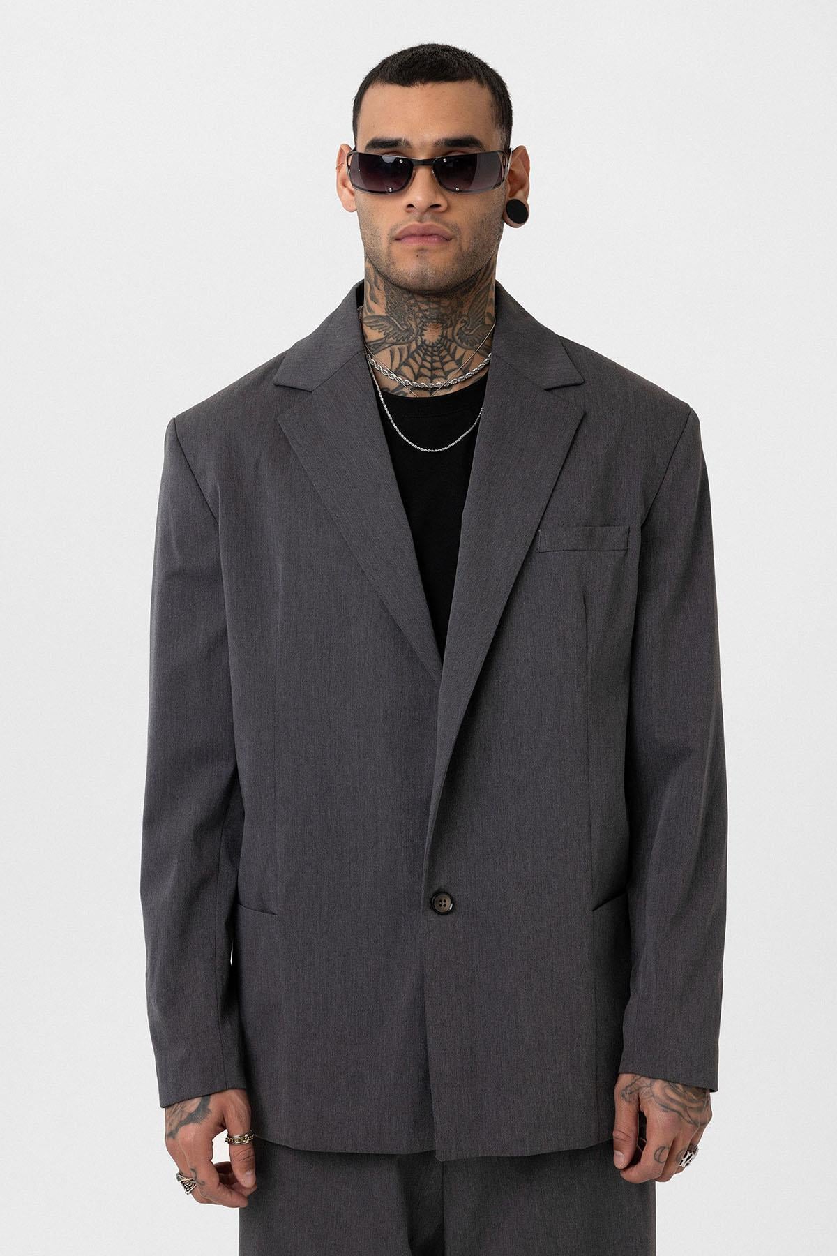 Oversize Blazer Ceket Antrasit