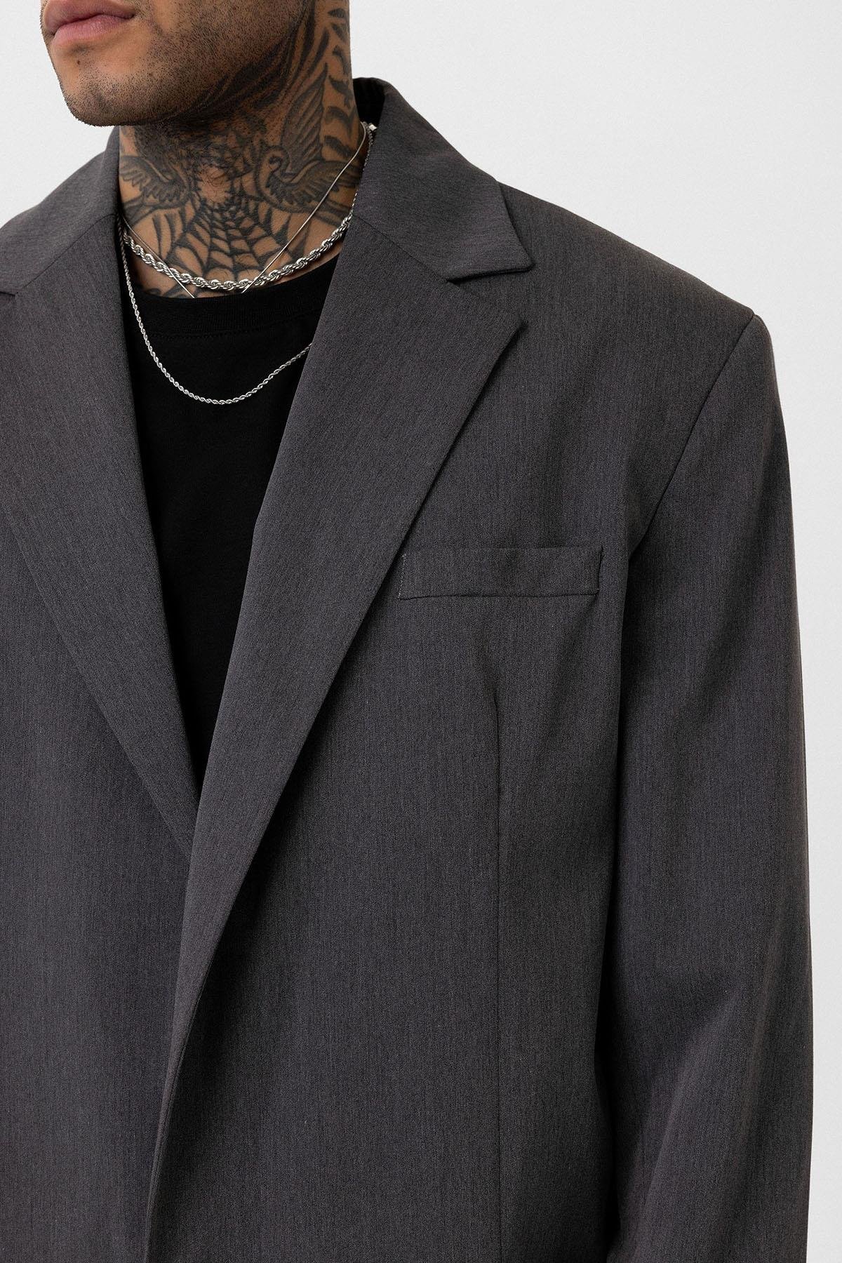 Oversize Blazer Ceket Antrasit