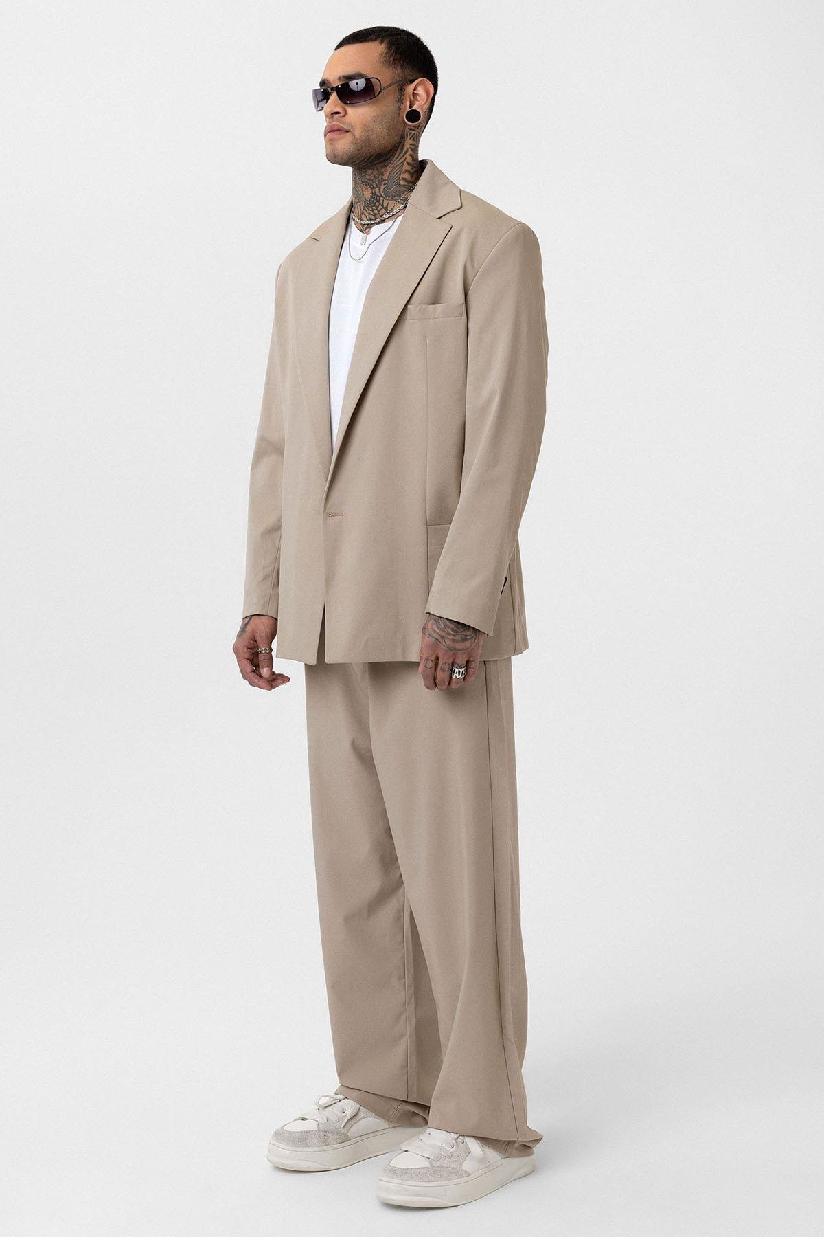 Oversize Blazer Ceket Bej