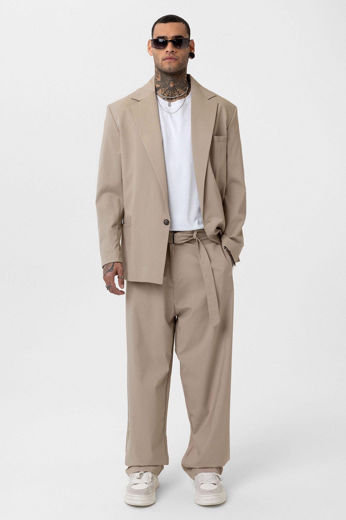 Oversize Blazer Ceket Bej