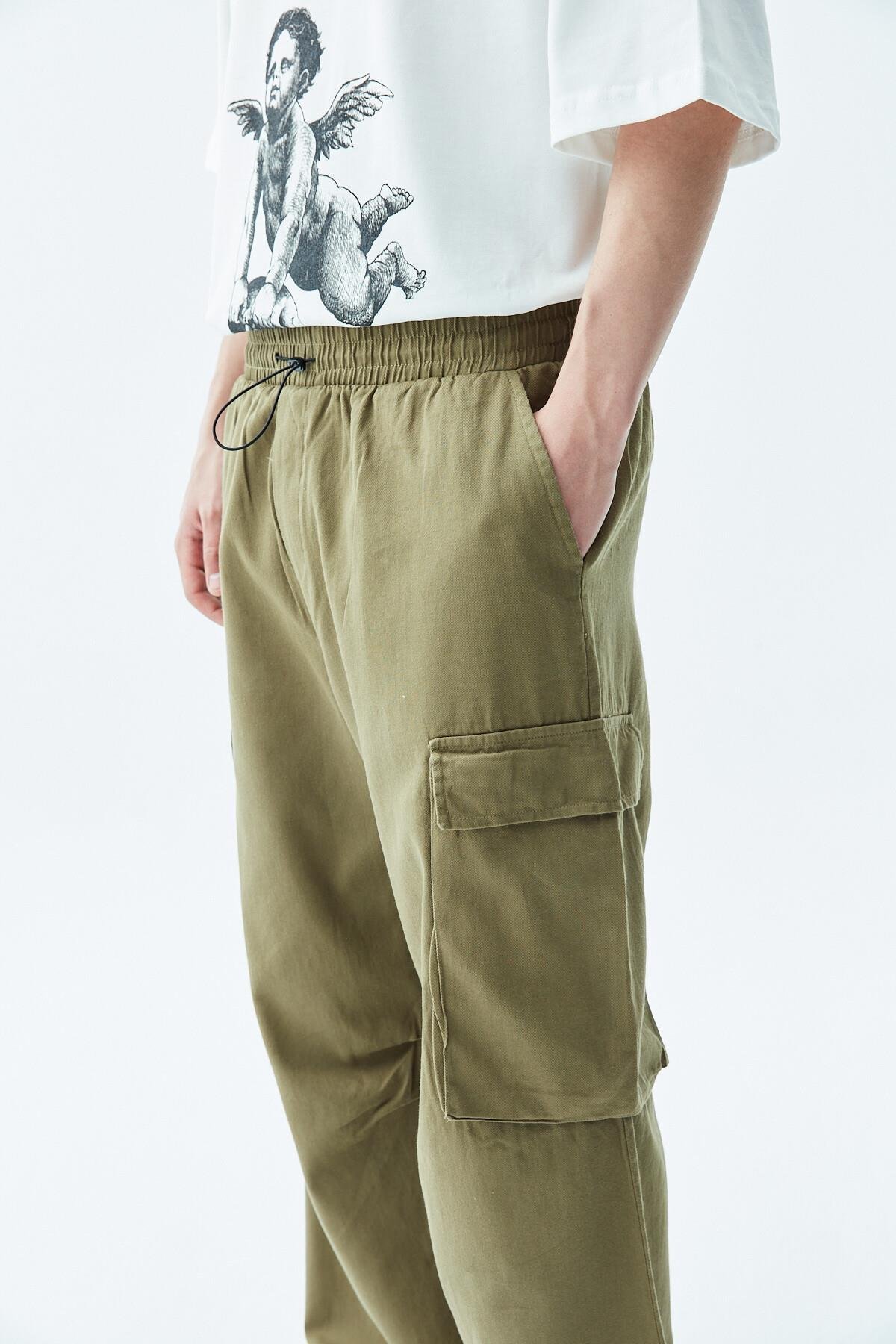 Oversize Kargo Pantolon - Taş Haki