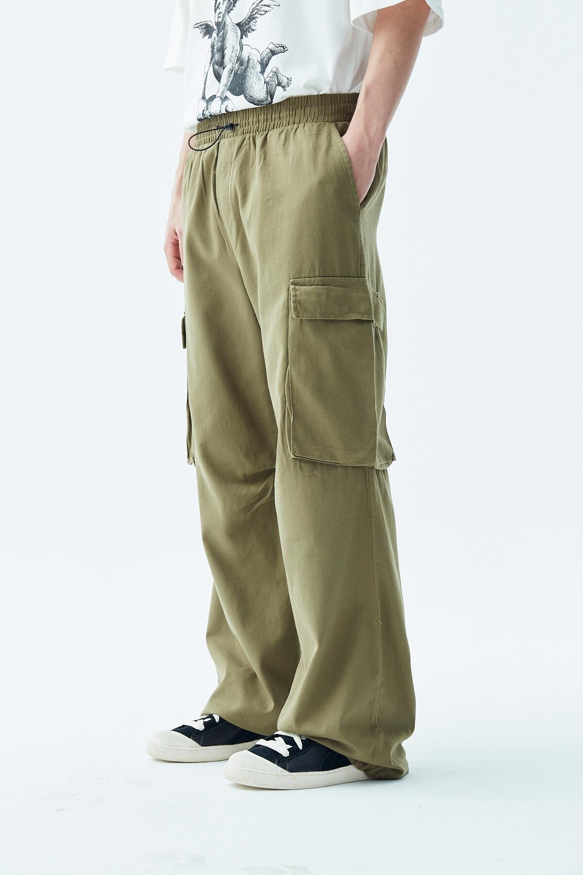 Oversize Kargo Pantolon - Taş Haki