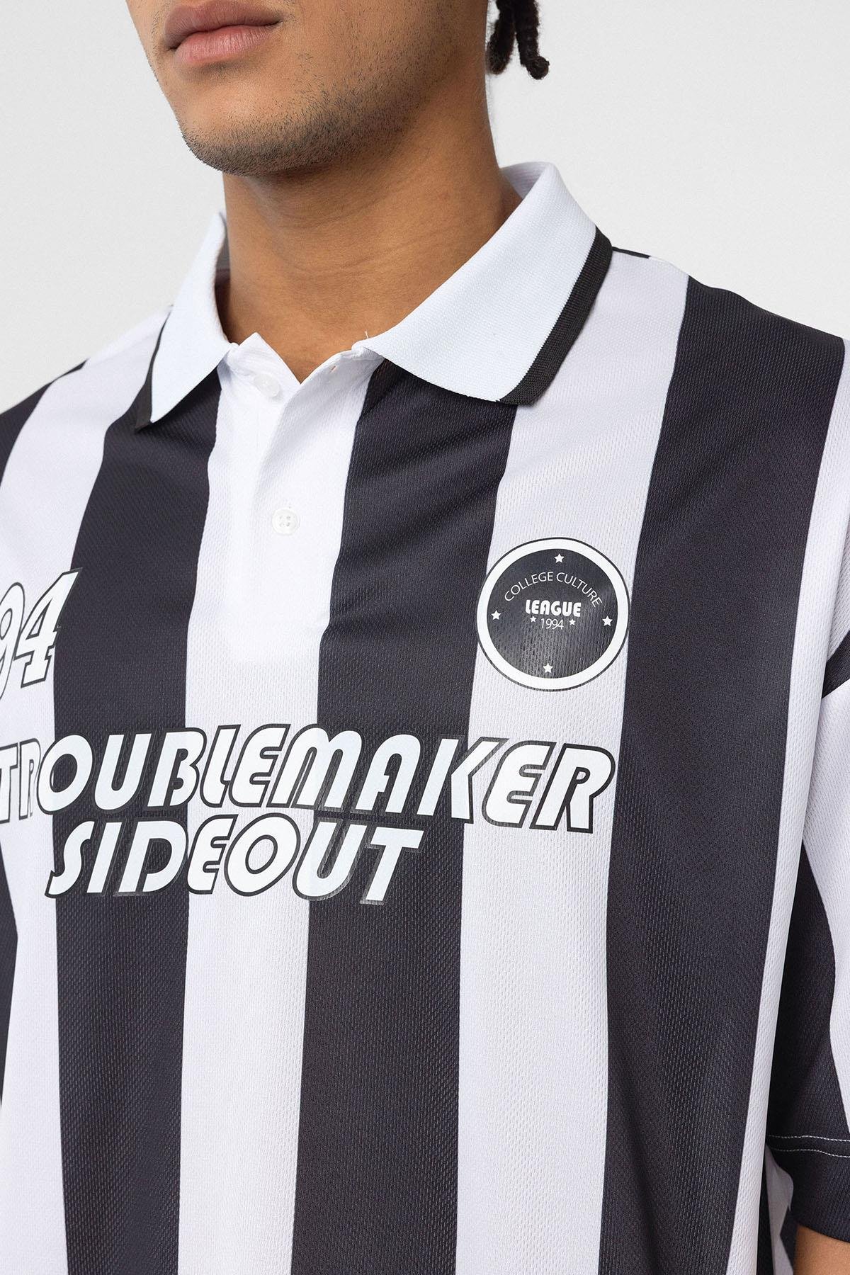 Oversize Polo Yaka Forma Tişört Siyah