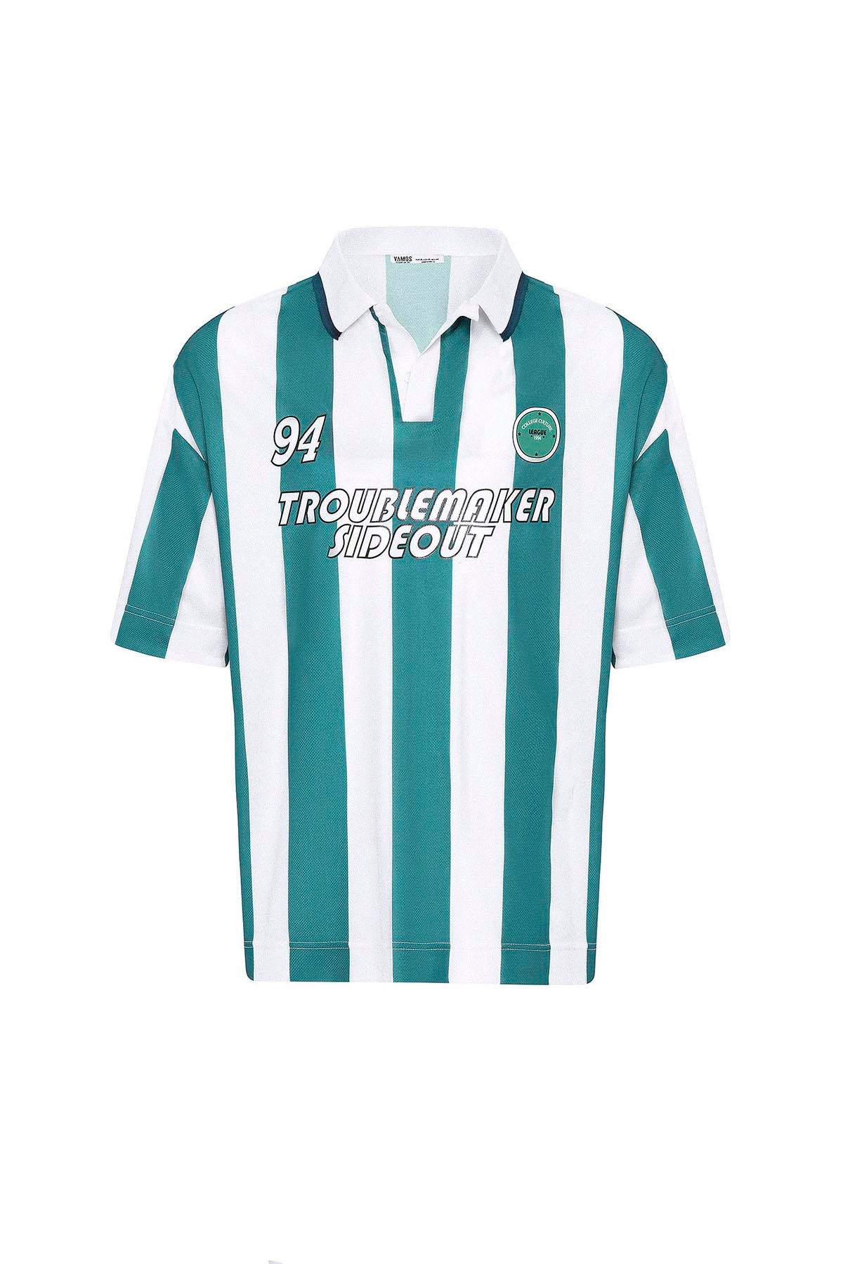 Oversize Polo Yaka Forma Tişört Yeşil