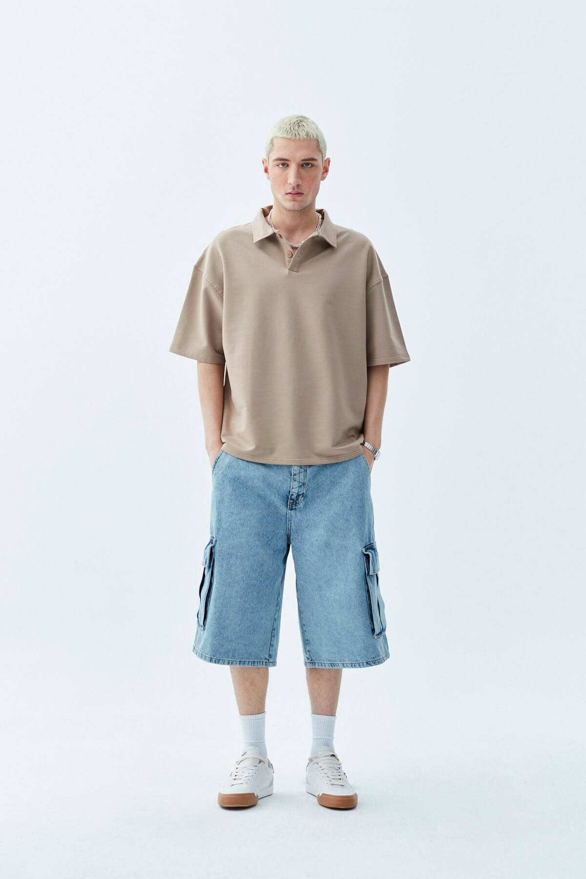 Oversize Tişört Vizon