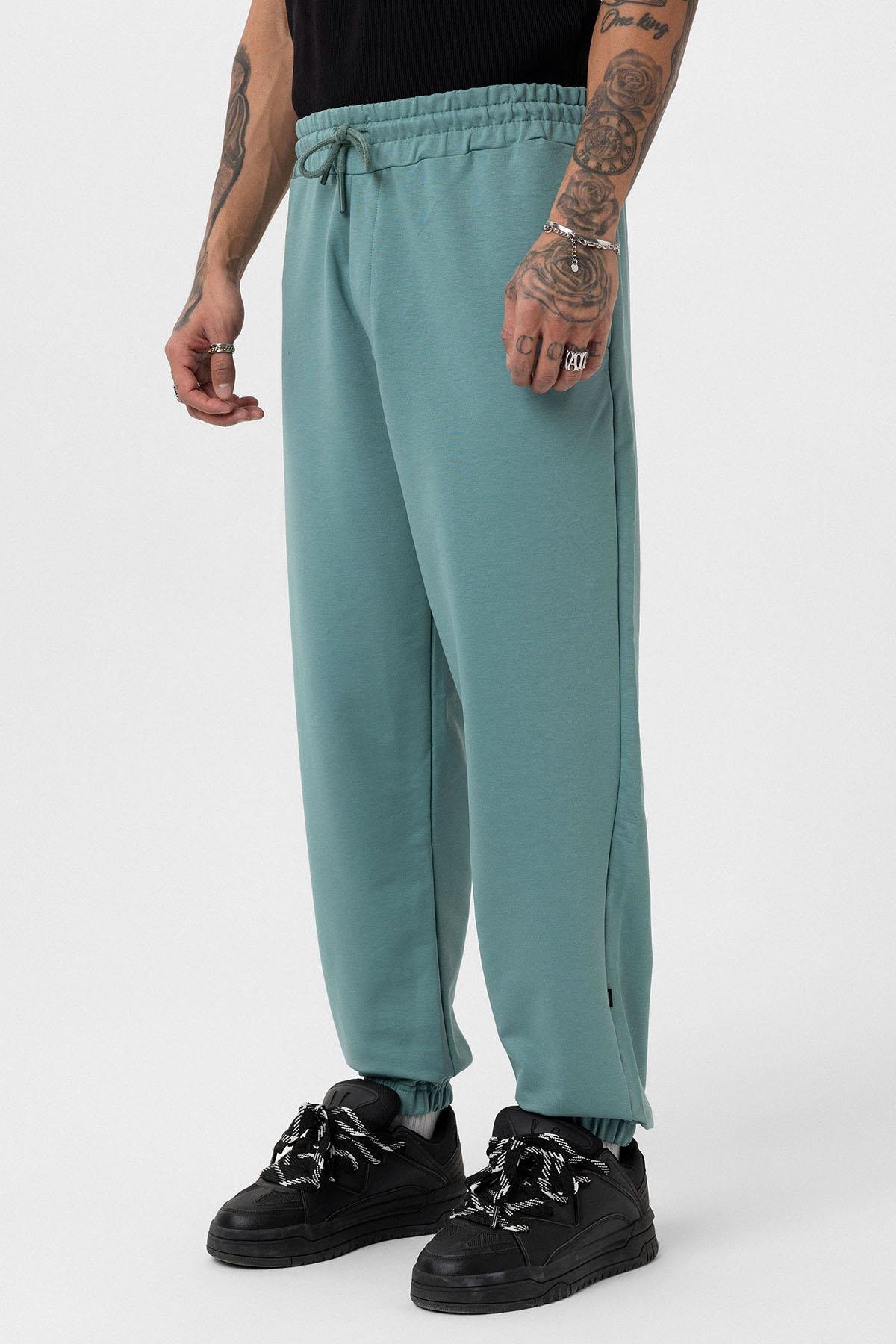 Paça Lastikli Basic Oversize Eşofman Takımı Mint