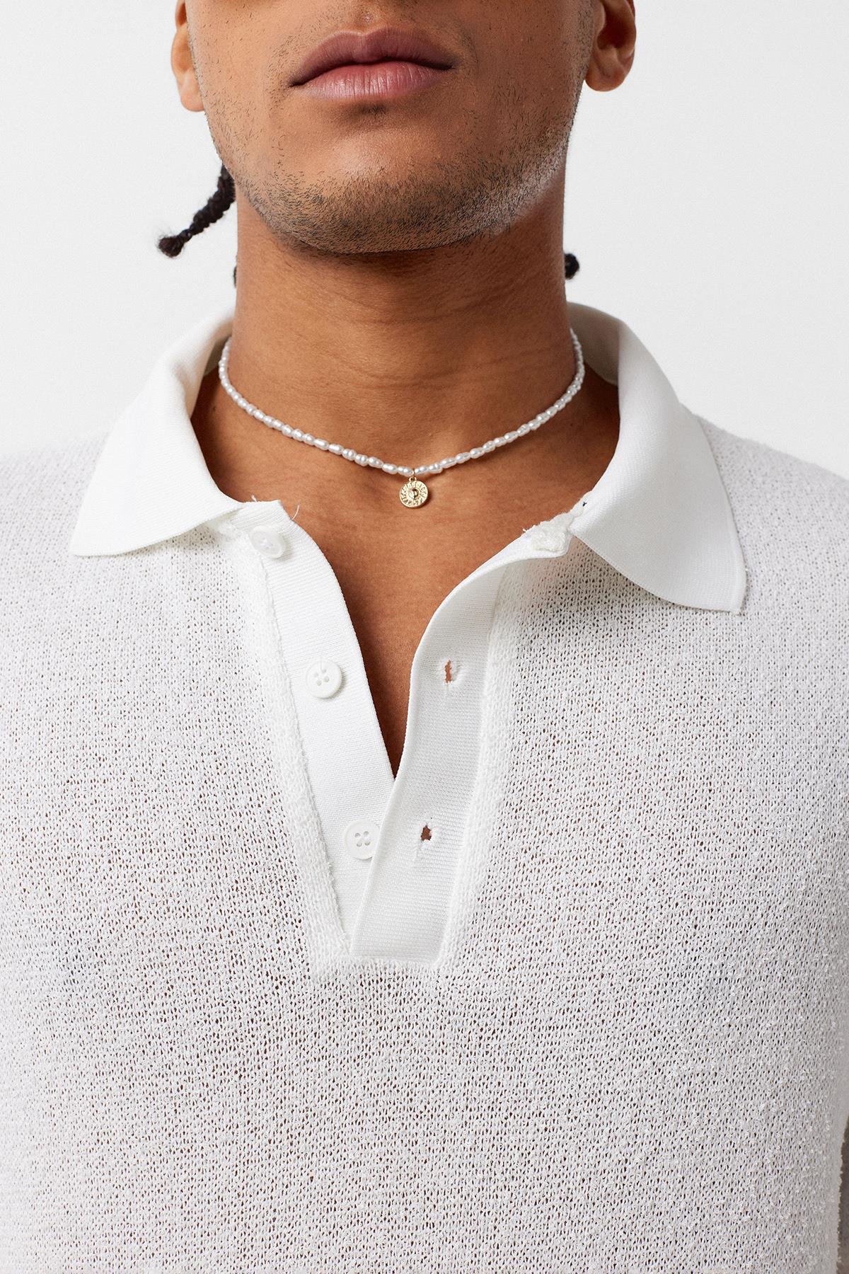 Polo Yaka Oversize Tişört Ekru