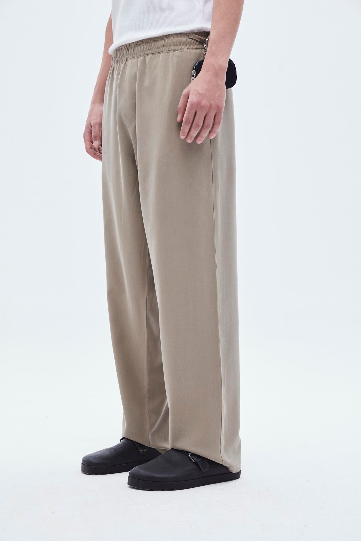 Rahat Kalıp Tensel Pantolon Haki