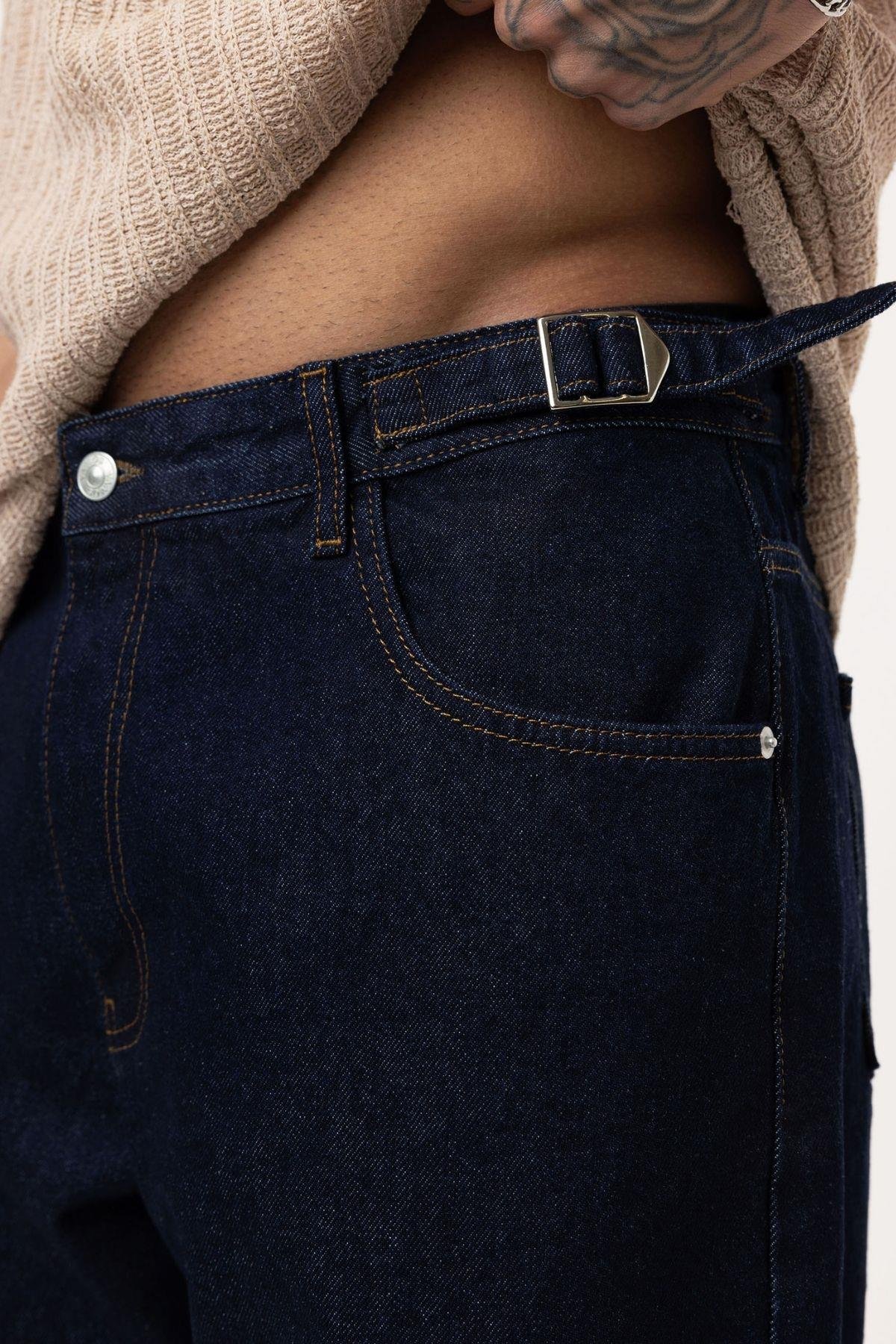 Relaxed Fit Jean Koyu Mavi