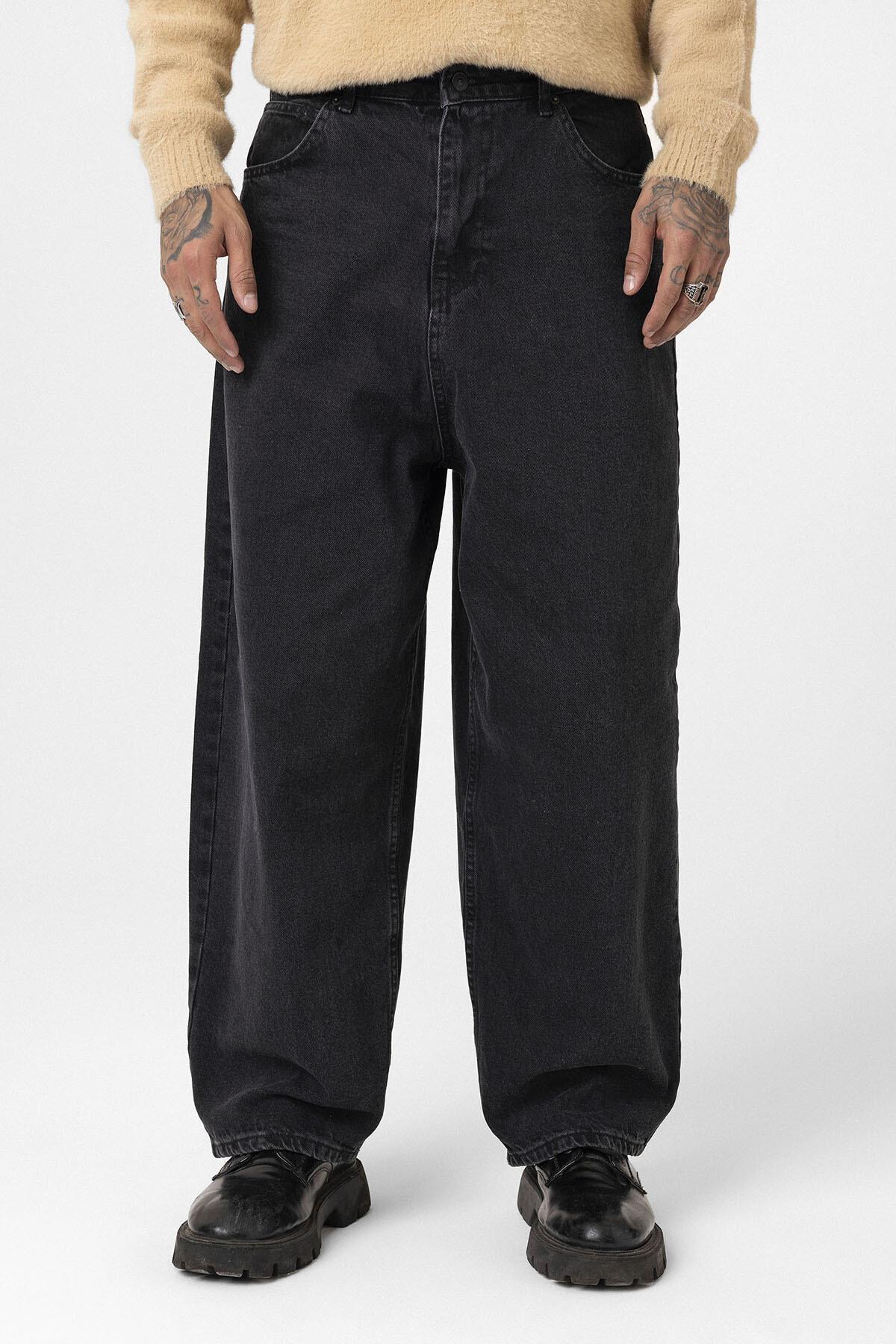 Super Baggy Fıt Jean Antrasit