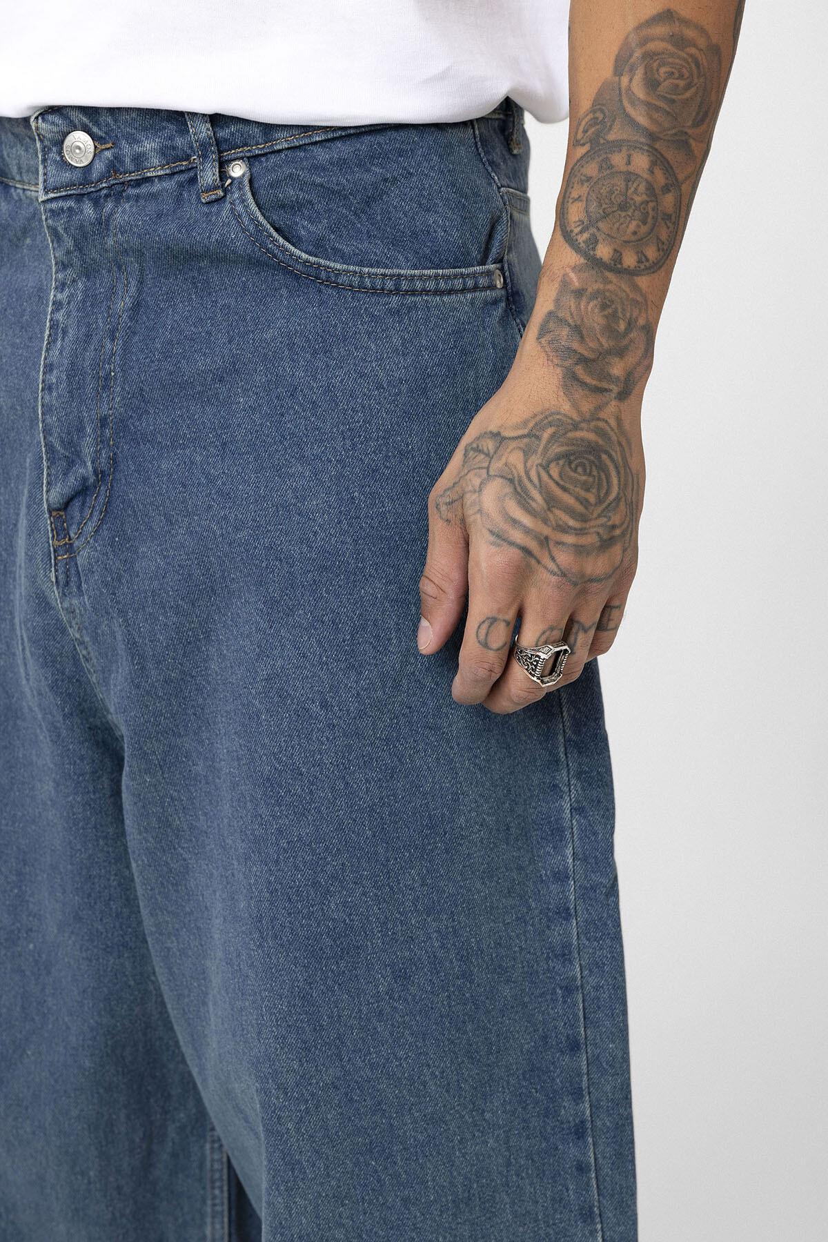 Super Baggy Fıt Jean Destroyed Denim