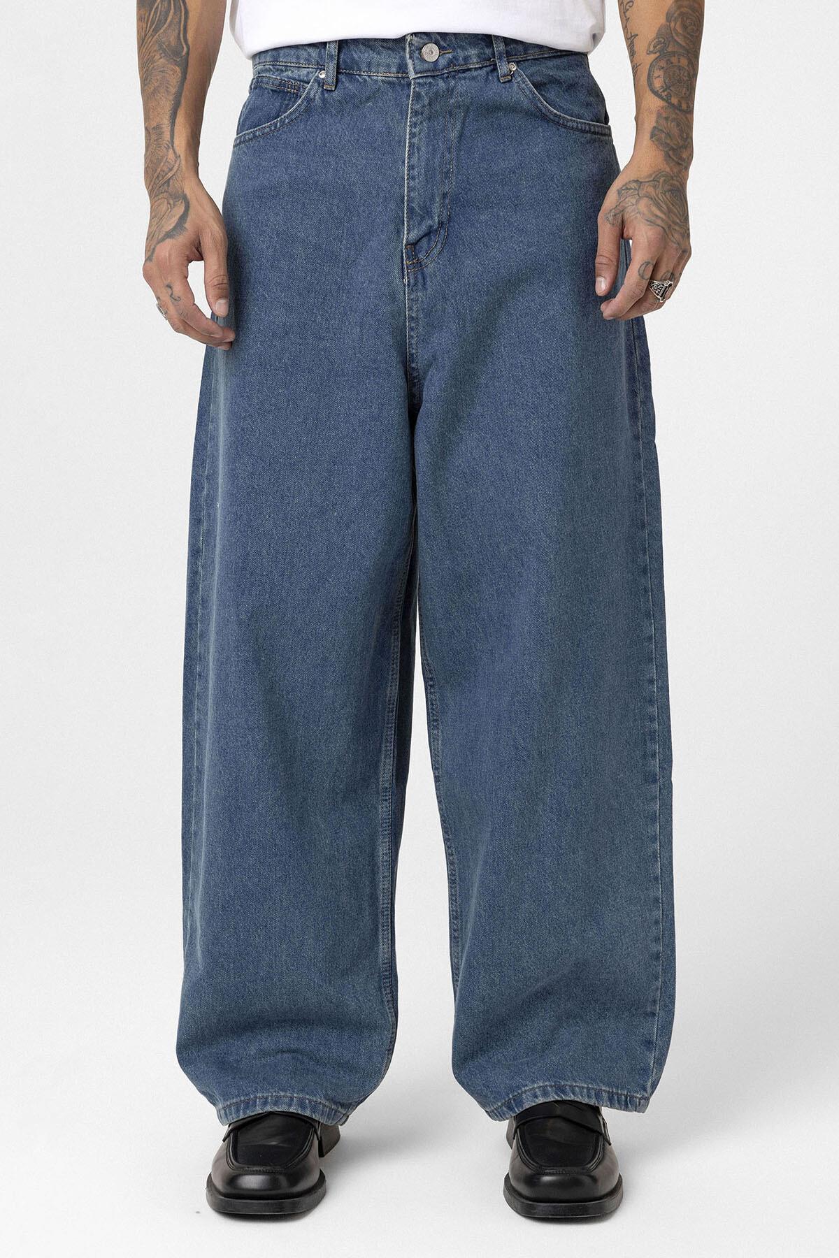 Super Baggy Fıt Jean Destroyed Denim