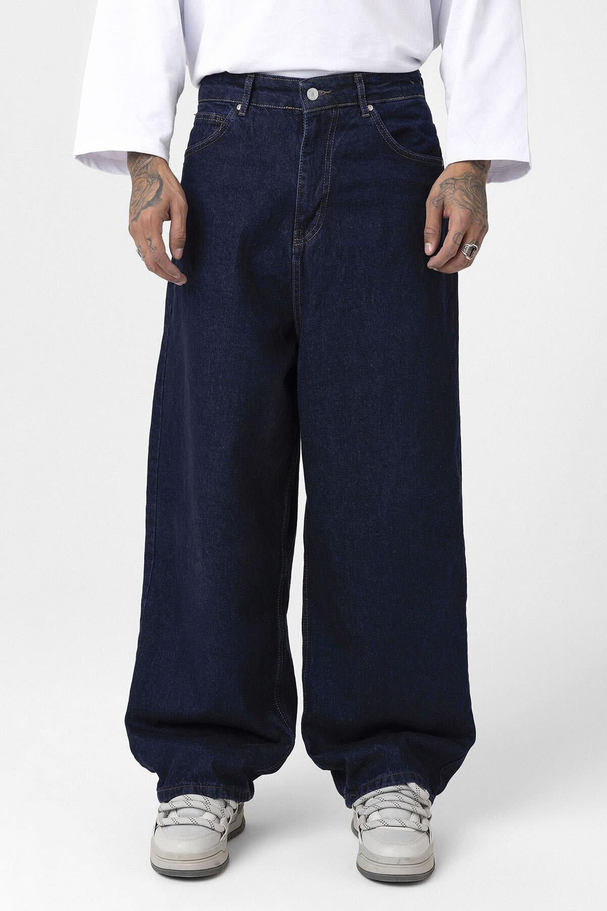Super Baggy Fıt Jean Koyu Mavi