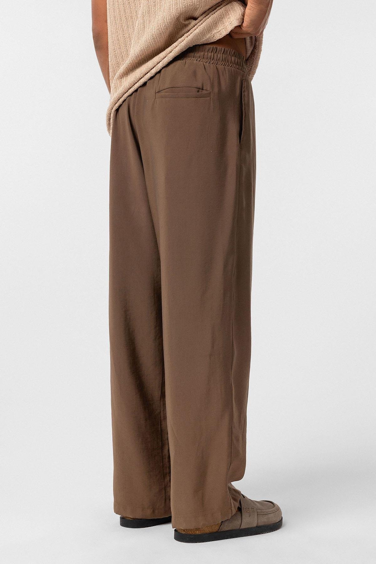 Yıkamalı Baggy Fit  Pantolon Kahve