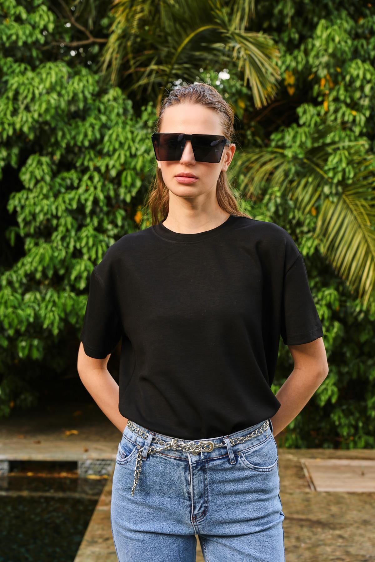 Amore basic T-shirt Siyah
