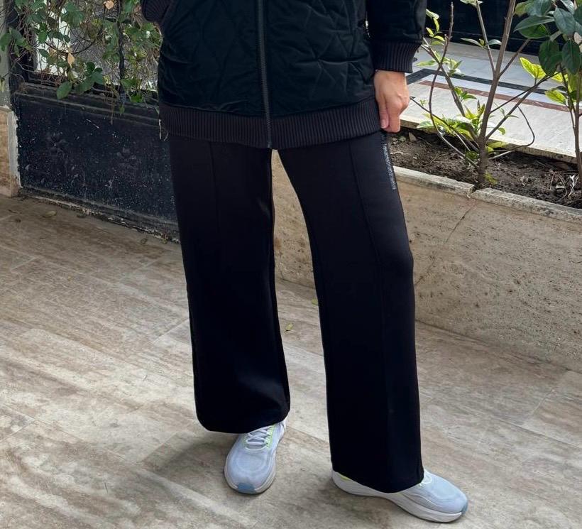 Nervürlü Paraşüt Şeritli Taşlı Pantolon