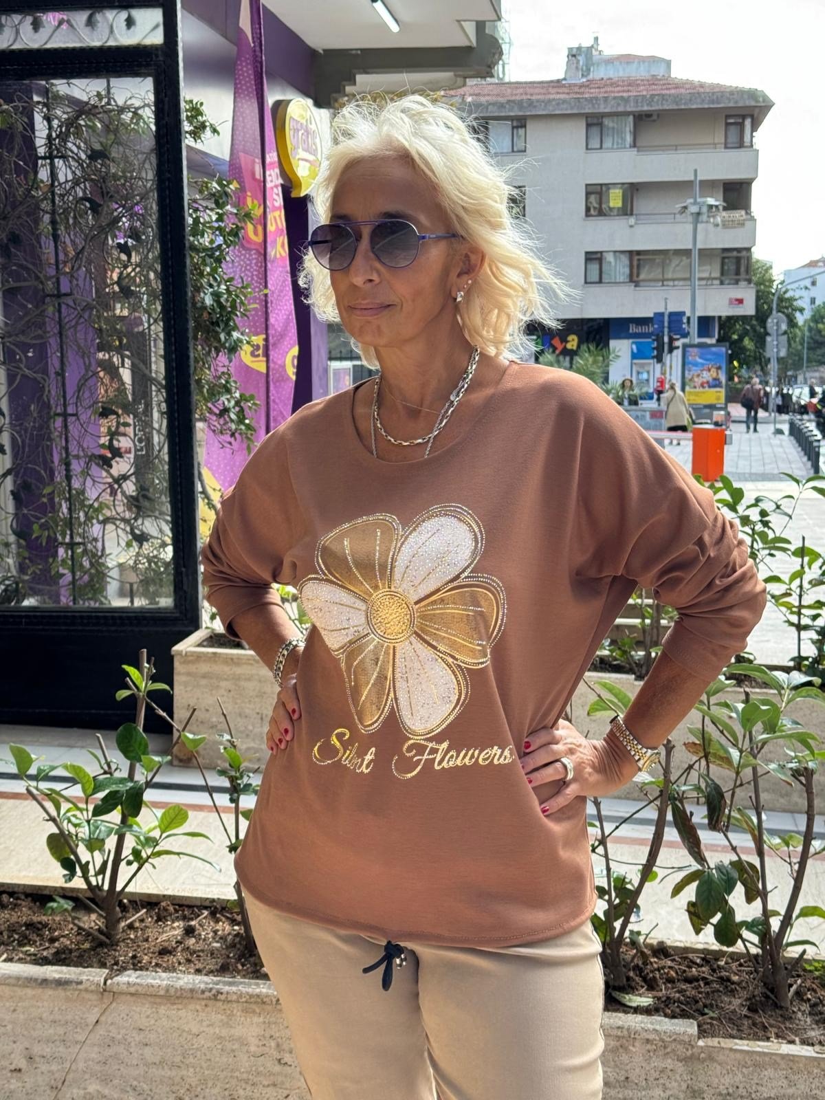 Papatya Desen Sweatshirt