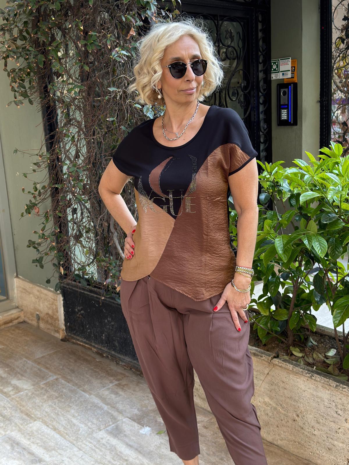 Vogue Taşlı Ve Kısa Kollu Tshırt