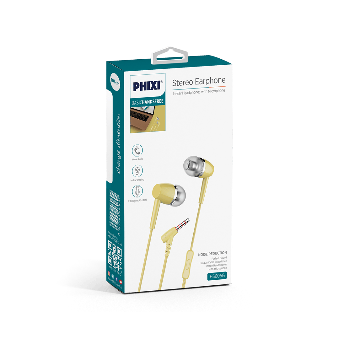  Phixi Basic HS606G Mikrofonlu Kulakiçi Kulaklık Gold