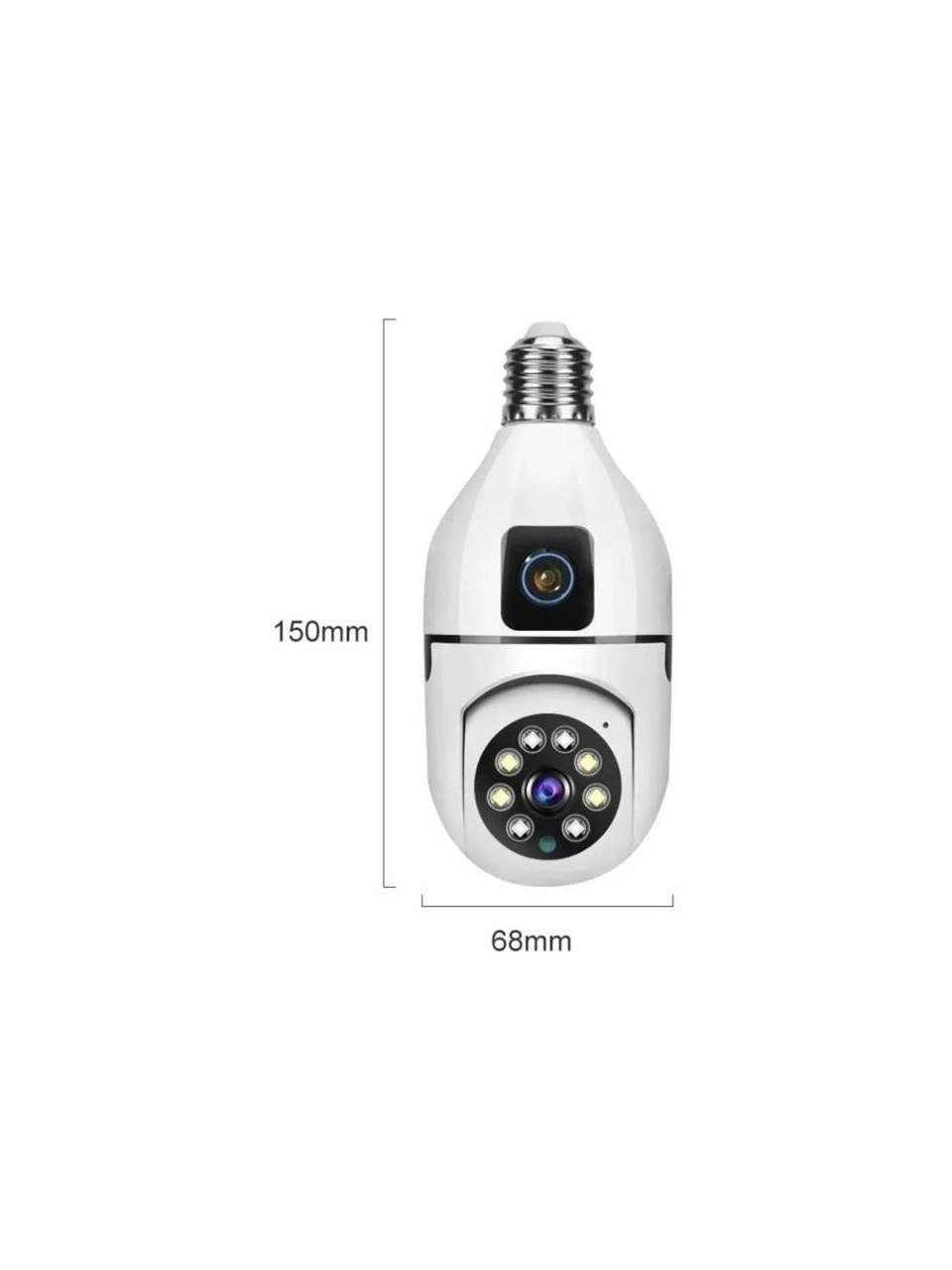 CMR-13 Çift Kameralı 360° Full Hd 1080p Ampül Smart Ip Güvenlik Kamerası