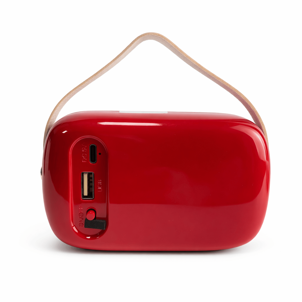 Ferro GTS-1959 Retro Bluetooth Hoparlör – Askılı Tasarım, USB & TF Kart Destekli, Taşınabilir Mini Ses Sistemi Kırmızı