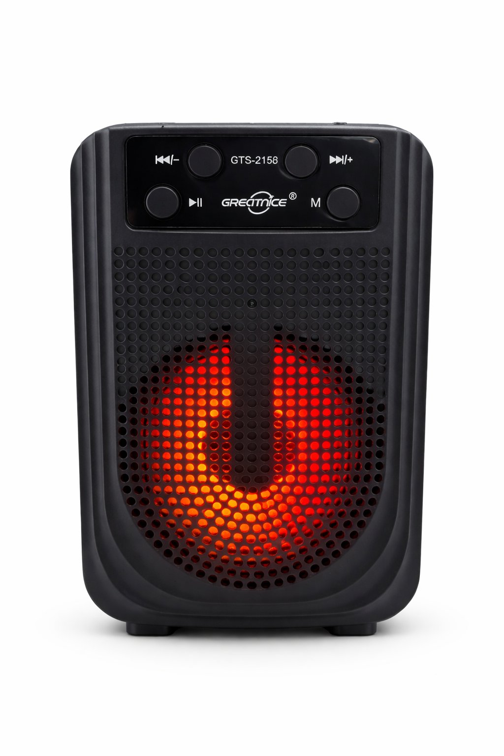 Ferro GTS-2158 Mikrofonlu Bluetooth Hoparlör LED Işıklı Taşınabilir Karaoke Speaker Siyah