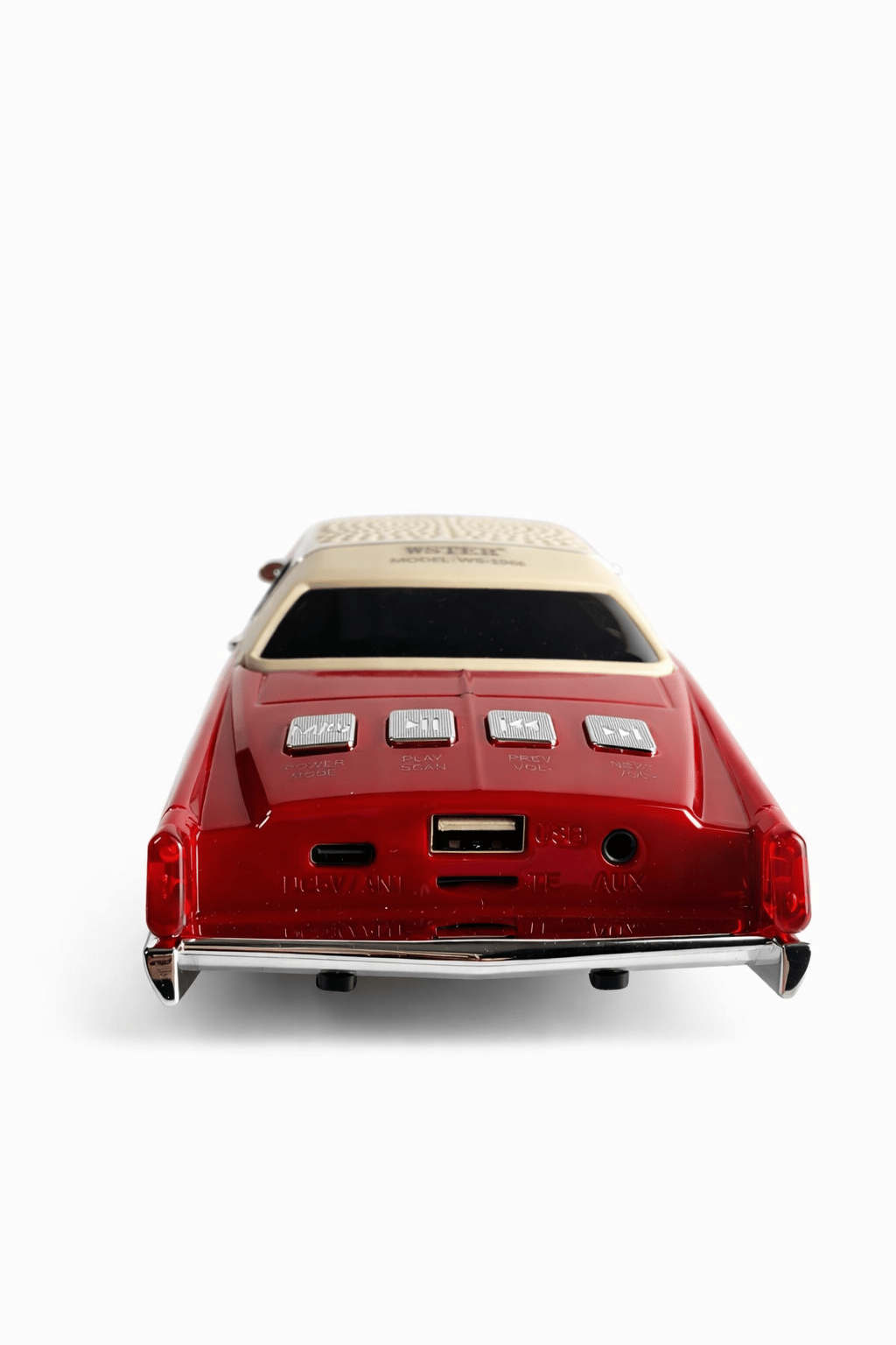 Ferro WS-1966 Nostaljik Araba Görünümlü Bluetooth,Hafıza Kartı,Usb Bellek,Aux Ve Radyo Destekli Hoparlör Kırmızı