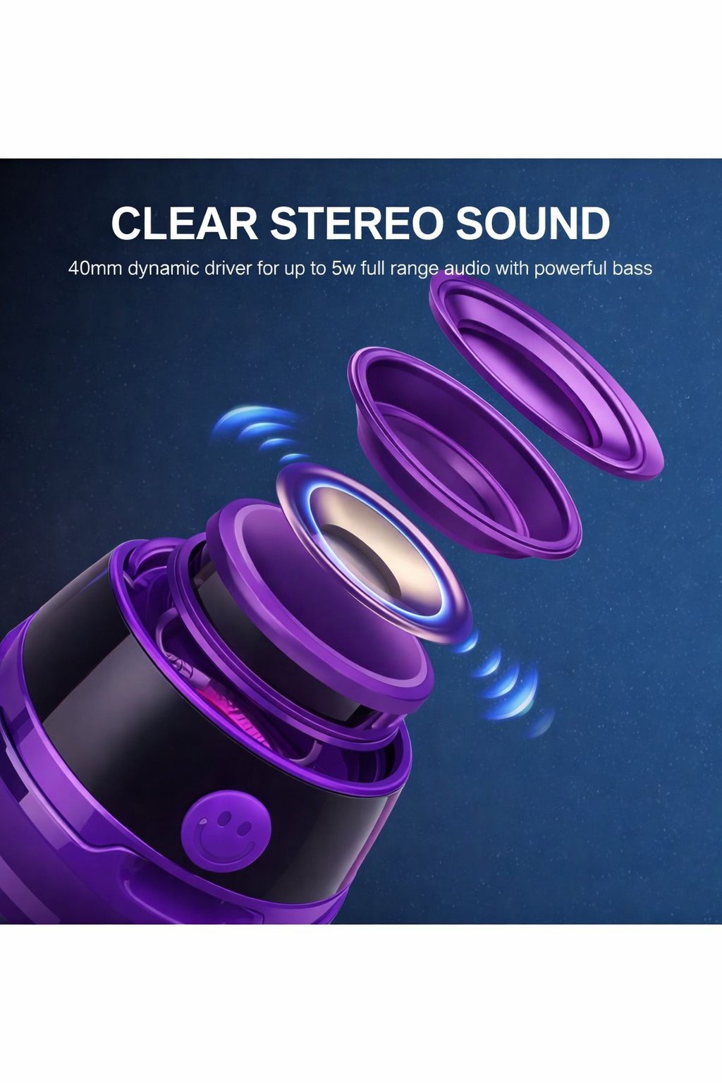 G200 Cepini Mıknatıslı Bluetooth Speaker  iPhone android Telefon standı  5W Mini RGB Mor