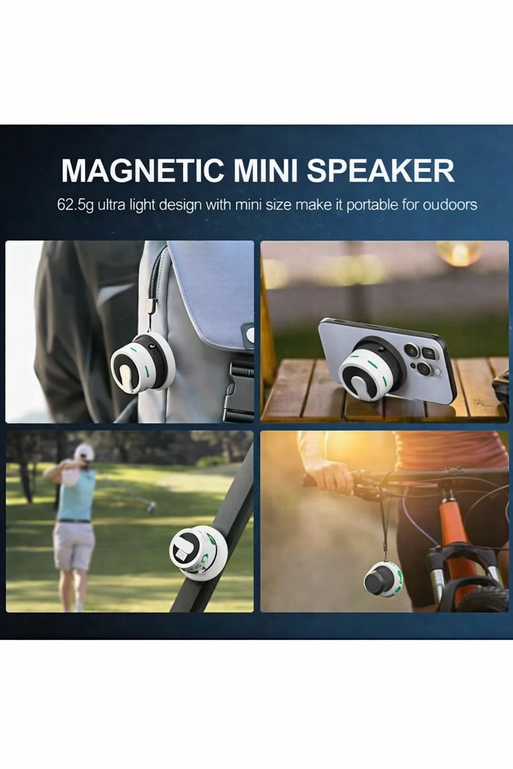 G200 Cepini Mıknatıslı Bluetooth Speaker  iPhone android Telefon standı  5W Mini RGB Beyaz