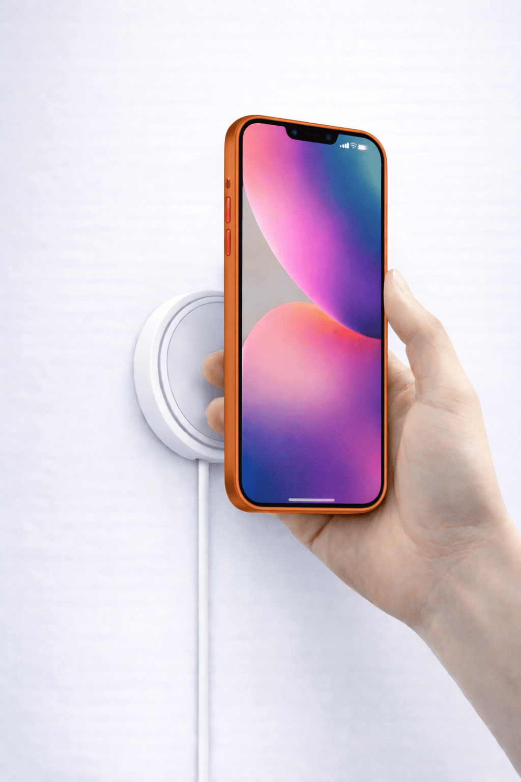 İPhone 13 Pro Max Uyumlu İPhone 17 Pro Max Görünümlü Magsafeli Kamera Kamera Lensli Kılıf Turuncu