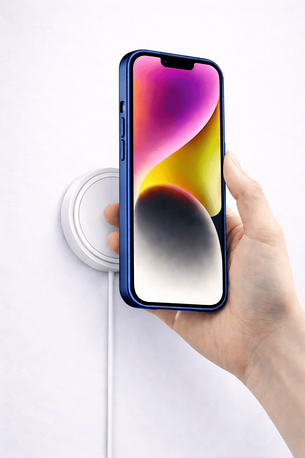 İPhone 13 Pro Max Uyumlu İPhone 17 Pro Max Görünümlü Magsafeli Kamera Kamera Lensli Kılıf Mavi
