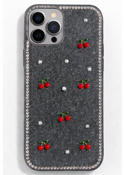 İPhone 15 Pro Max Uyumlu Simli Desenli Kılıf