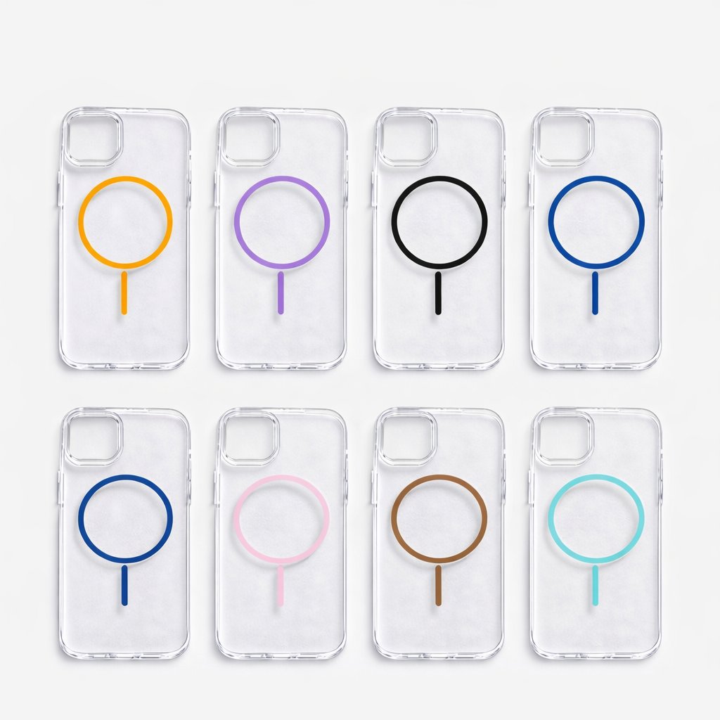 İPhone 17 Pro Uyumlu Magsafei Renkli Sert Mika Kılıf Siyah