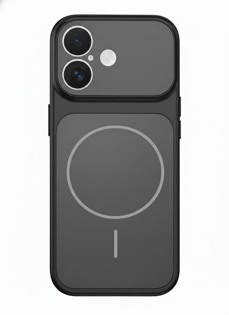 İPhone 17 Uyumlu İPhone 17 Pro Görünümlü Magsafeli Kamera Kamera Lensli Kılıf Siyah