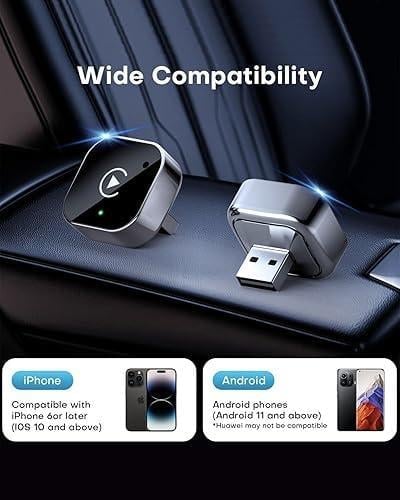 Kablosuz Carplay ve Android Auto Adaptörü Apple ve Android Cihazlar ile Uyumlu
