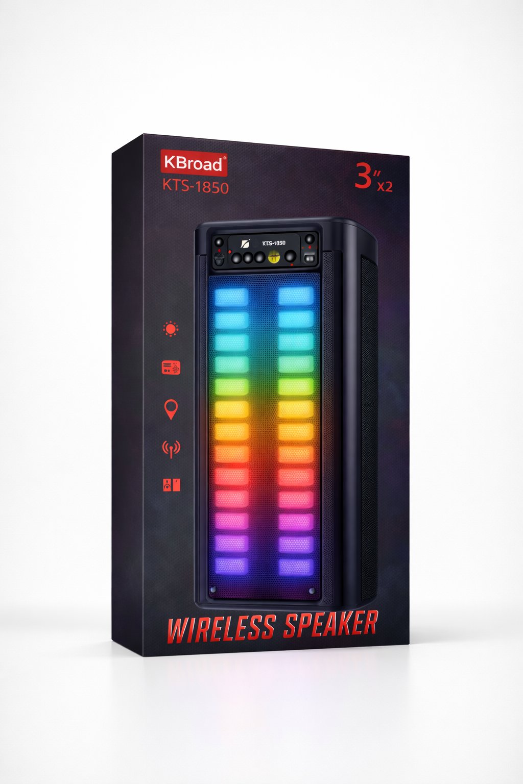 KBroad KTS-1850 Renkli LED Işıklı Wireless Bluetooth Hoparlör