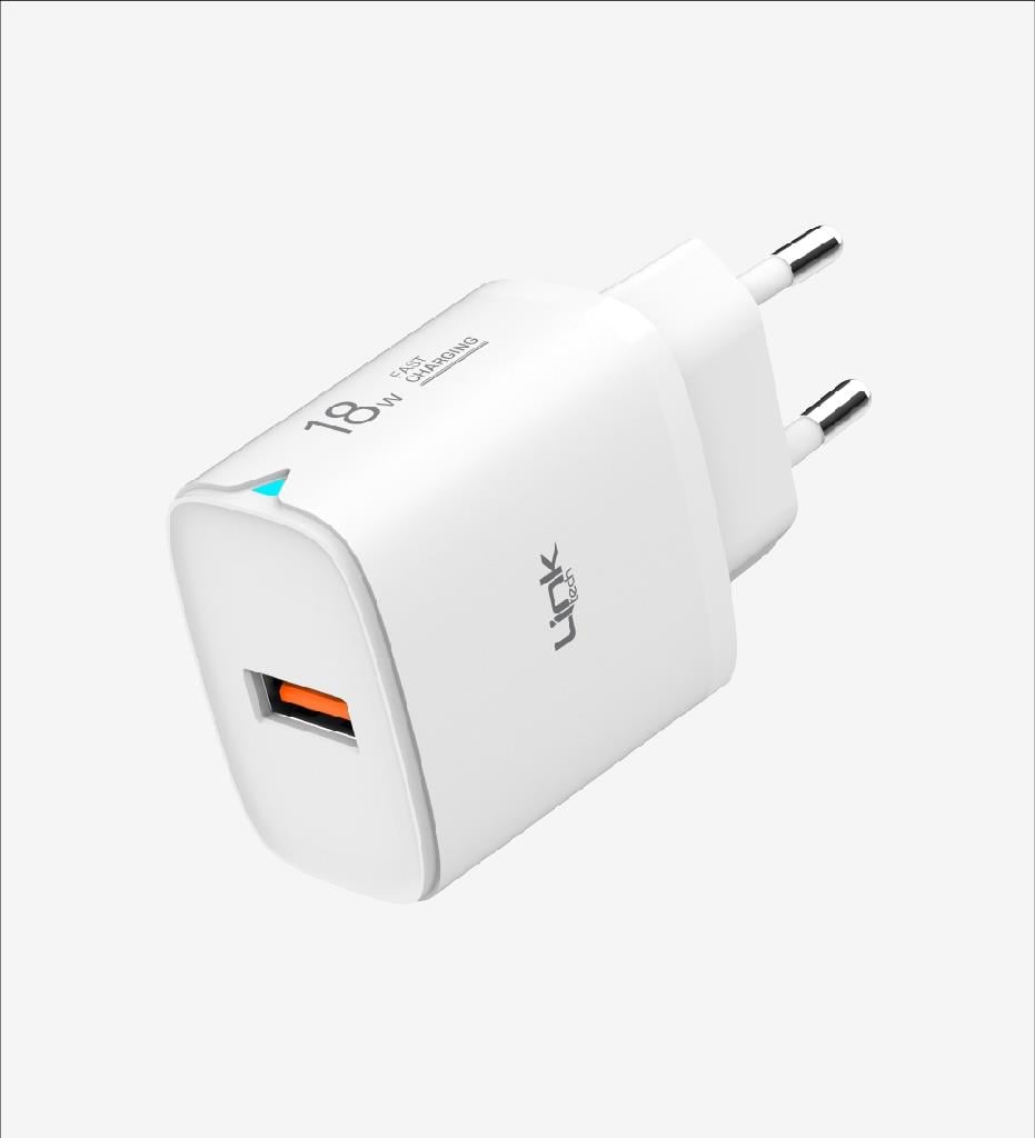 LinkTech C303 Strong 18W USB-A Type-C Kablolu Hızlı Şarj Adaptörü  Siyah