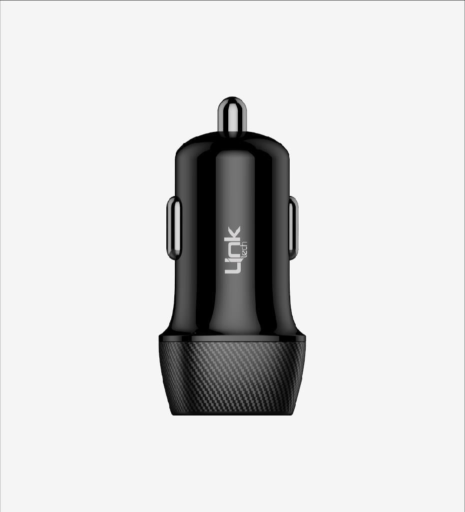 LinkTech C491 Safe Karbon Görünümlü Micro USB Kablolu 12W Araç Şarj Aleti