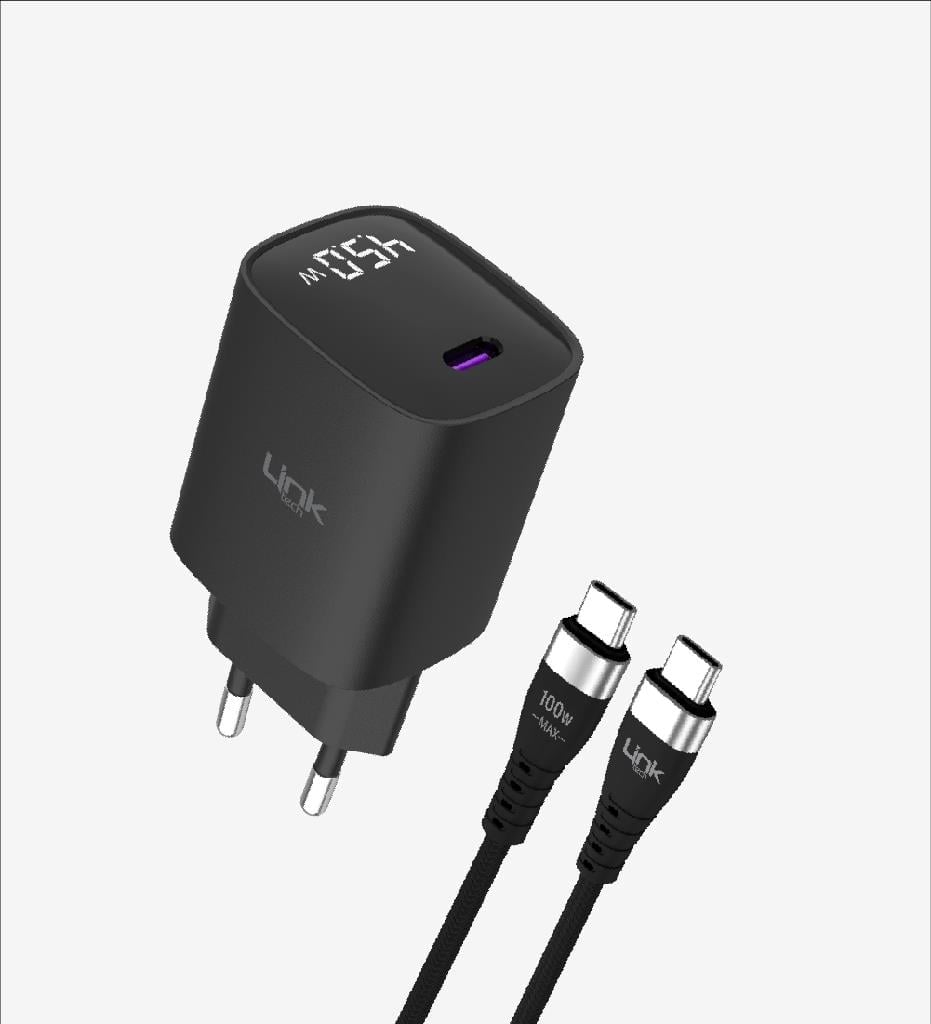 LinkTech G850 Premium Tip-C Kablolu 45W USB-C Süper SI Şarj Adaptörü