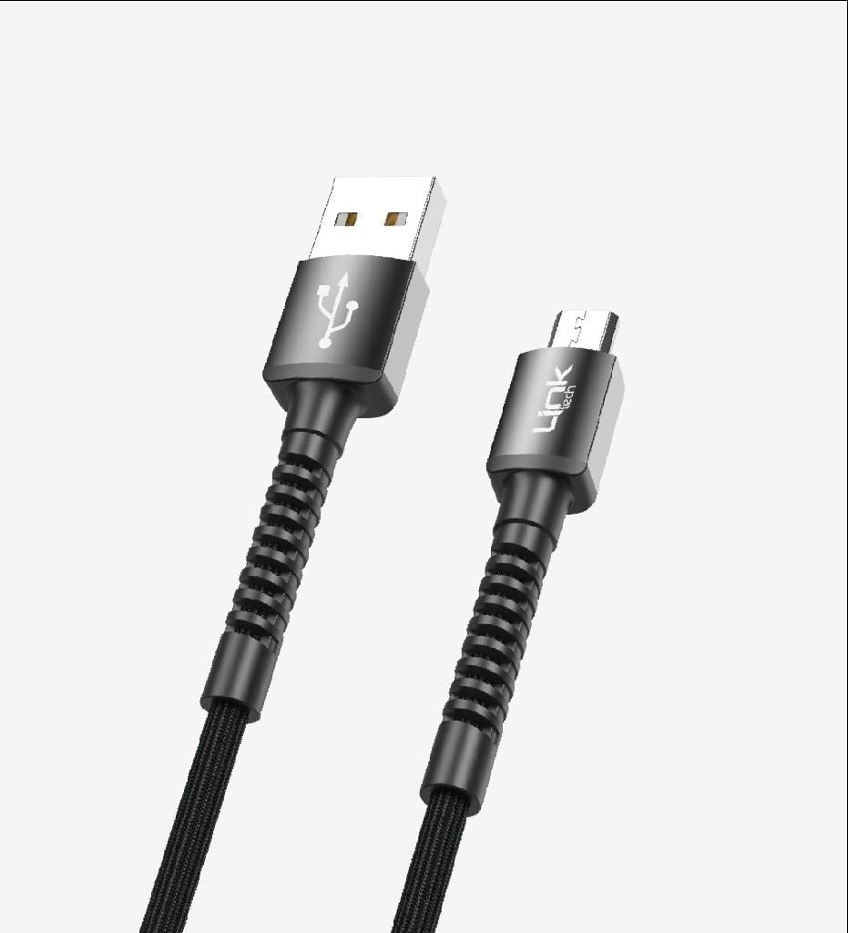 LinkTech K551 Safe & Fast 1m Örgülü Metal Başlı Micro USB Şarj Kablosu