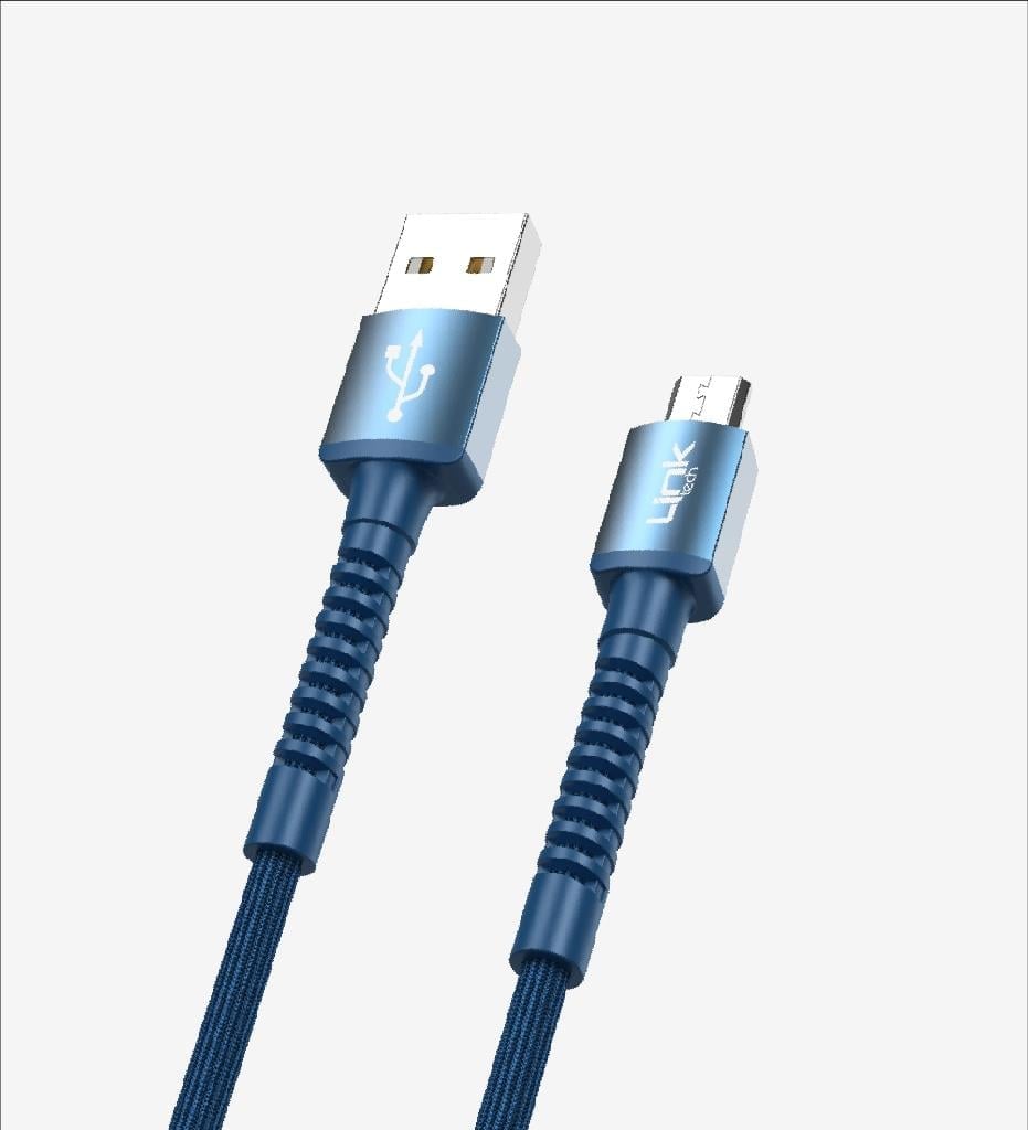 LinkTech K551 Safe & Fast 1m Örgülü Metal Başlı Micro USB Şarj Kablosu
