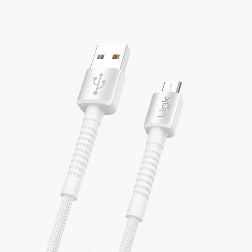 LinkTech K551 Safe & Fast 1m Örgülü Metal Başlı Micro USB Şarj Kablosu