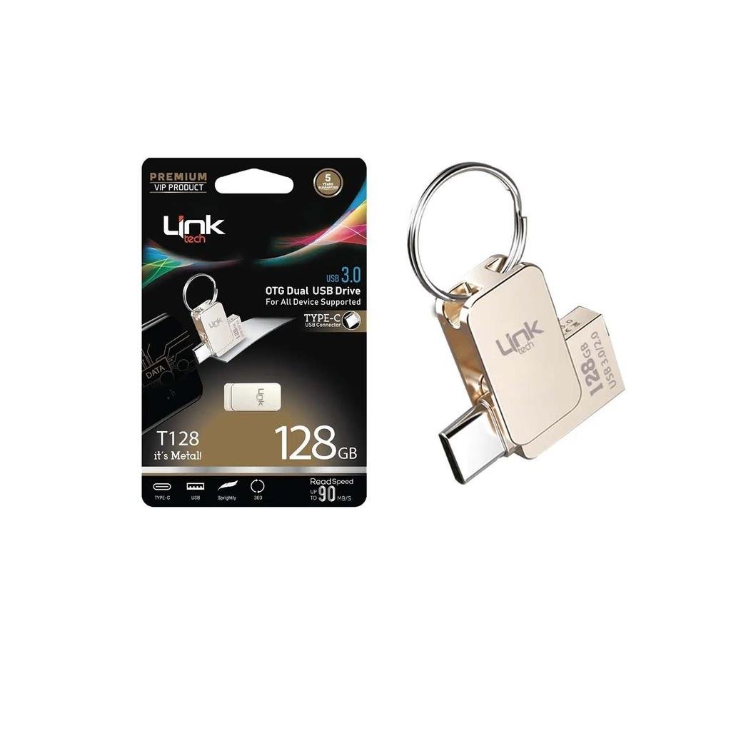 LinkTech T128 Premium Dual 90mb/s 128GB Tip-C USB OTG Flash Bellek