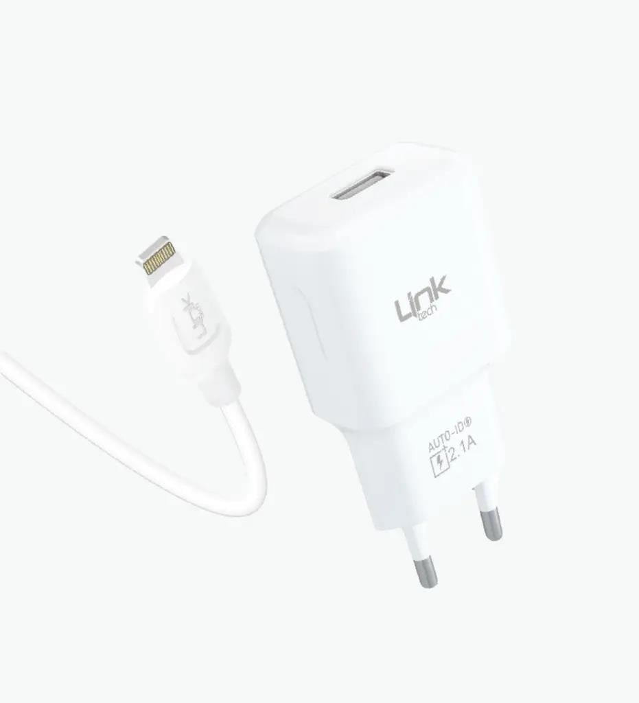 LinkTech  T442e Strong Çevre Dostu 2.1A Lightning Kablolu Şarj Aleti    T442e Strong Çevre Dostu 2.1A Lightning Kablolu Şarj Aleti
