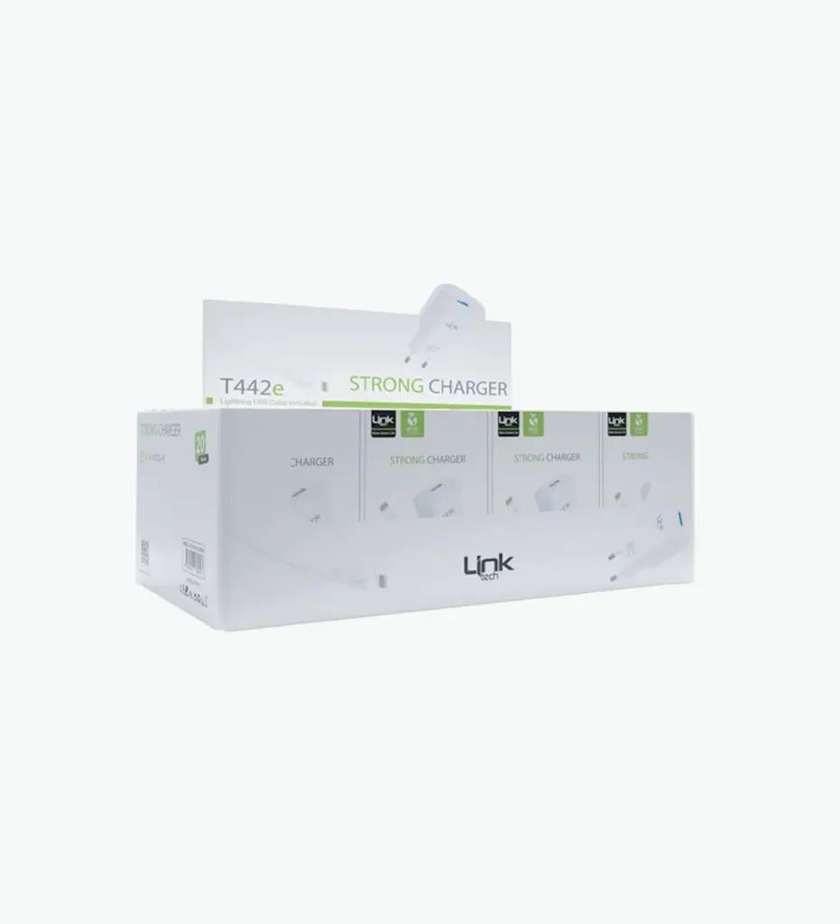 LinkTech  T442e Strong Çevre Dostu 2.1A Lightning Kablolu Şarj Aleti    T442e Strong Çevre Dostu 2.1A Lightning Kablolu Şarj Aleti